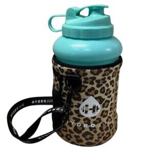 HydroJug Pro Mint Green Hydro Jug V1 Straw & Savannah Leopard Neoprene Sleeve